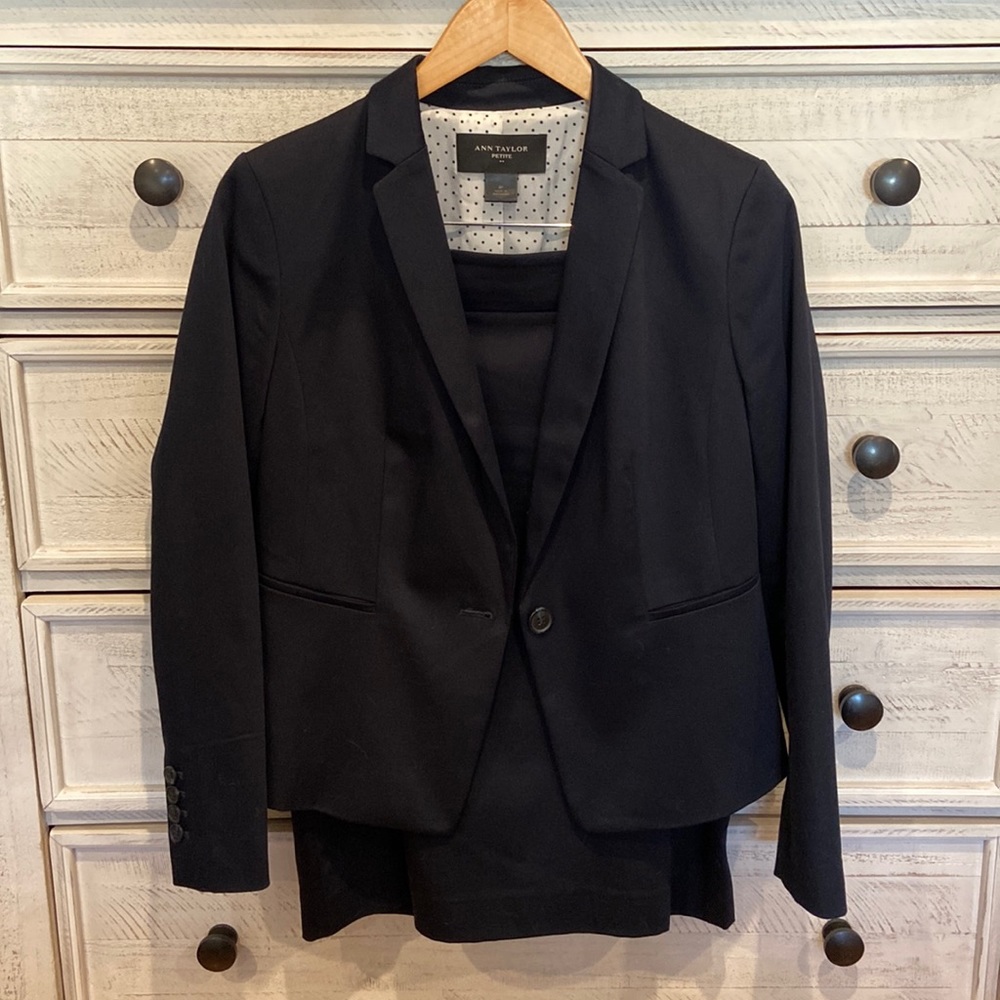 Navy blue skirt suit